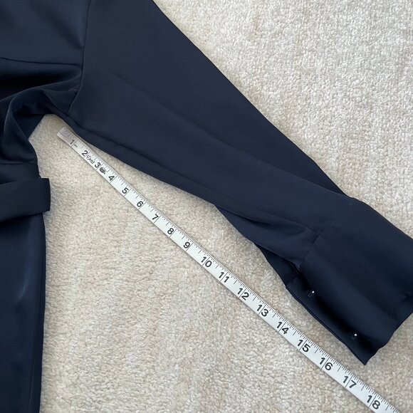 Banana Republic Factory Blue Satin Long Sleeve Dress 16 - Picture 8 of 9